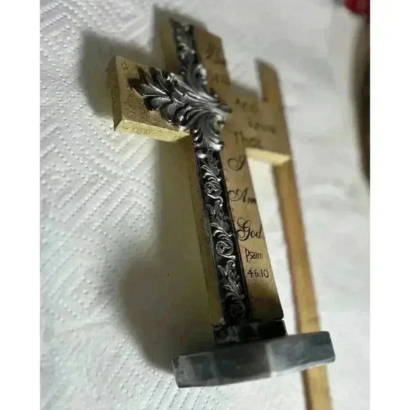 Free Standing Cross Psalm 46:10 Be Still And Know That I Am God Bible Religion - Picture 8 of 16